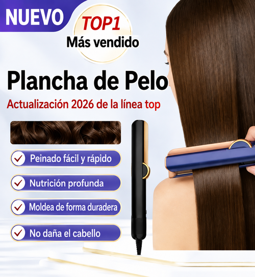 **Alisador y Secador de Cabello 2 en 1 con Iones Negativos – Herramienta Profesional de Estilizado para Todo Tipo de Cabello, Calentamiento Rápido