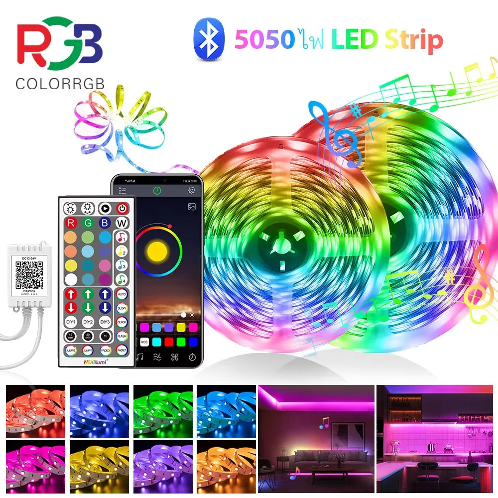 Control inteligente mediante aplicación móvil para cambiar colores, brillo y efectos fácilmente. Tecnología RGB multicolor con millones de combinaciones de luz.